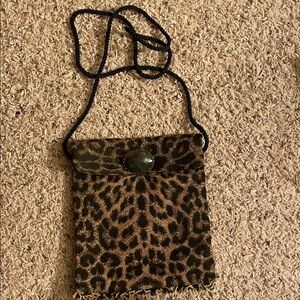 Handmade animal print crossbody